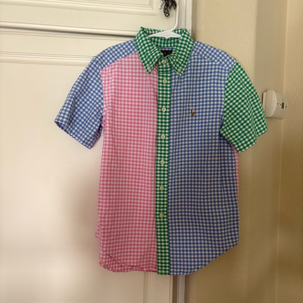 Polo Ralph Lauren Easter Pink, Blue, and Green Checkered Shirt